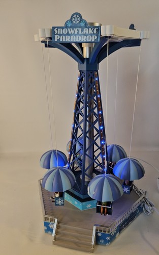 Lemax Snowflake Paradrop Carnival Ride Amusement Park Christmas Village Musical - Picture 13 of 17