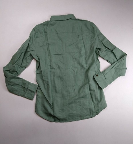 Timberland 100%authentic mens LS collared Button down-up size medium green slim - Picture 6 of 6