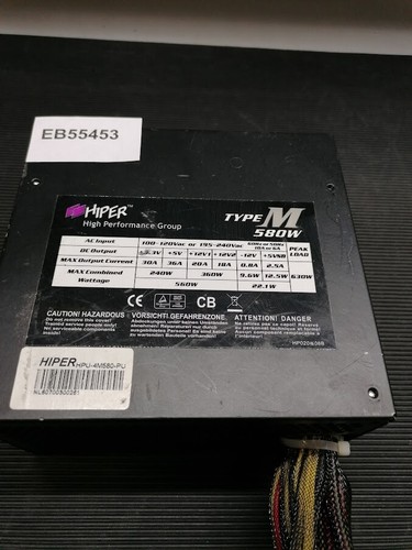 Hiper Type M 580W Power Supply Without Power Cord Used Working