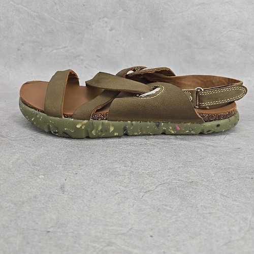 Rare Kalso Dalyla Womens Leather Sandals Negative Heel Shoes Olive Green Size 9W - Picture 10 of 11