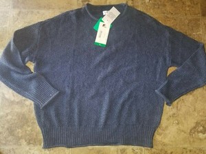 Jessica Simpson Women Roll Neck Ribbed Cuff Sweater Maritime Blue XL