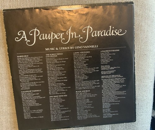 Gino Vannelli A Pauper In Paradise Vinyl LP - SP-4664 TESTED EX - Picture 3 of 8