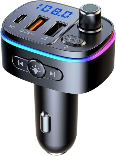 Bluetooth 5.0 FM Transmitter for Car, 3 USB Ports Fast Charger with QC3.0 18W - Picture 7 of 8
