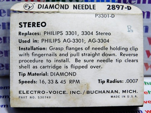 ELECTRO VOICE / 2897-D / USATO IN PHILIPS / 1 PEZZO (qzty) - Foto 2 di 2