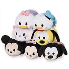 US Disney Mickey and Friends Polka Dot Tsum Tsum Complete Set of 7 NWT Retired