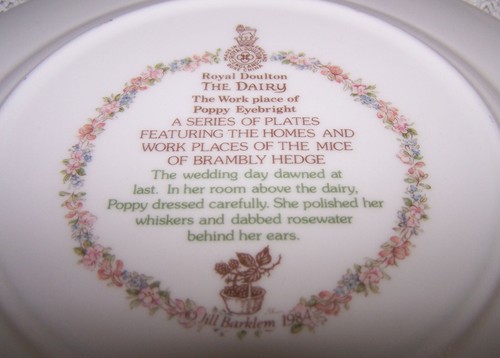 Royal Doulton Brambly Hedge The Dairy Plate - Picture 5 of 6