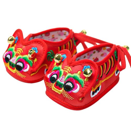 Newborn Baby Tiger Head Shoes Boys Girls Soft Soles Chinese New Years Retro - Picture 5 of 16