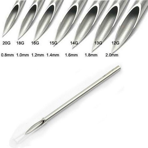 NEW Body Piercing Needles 6G 8G 10G 12G 14G 15G 16G 18G 20G Ear