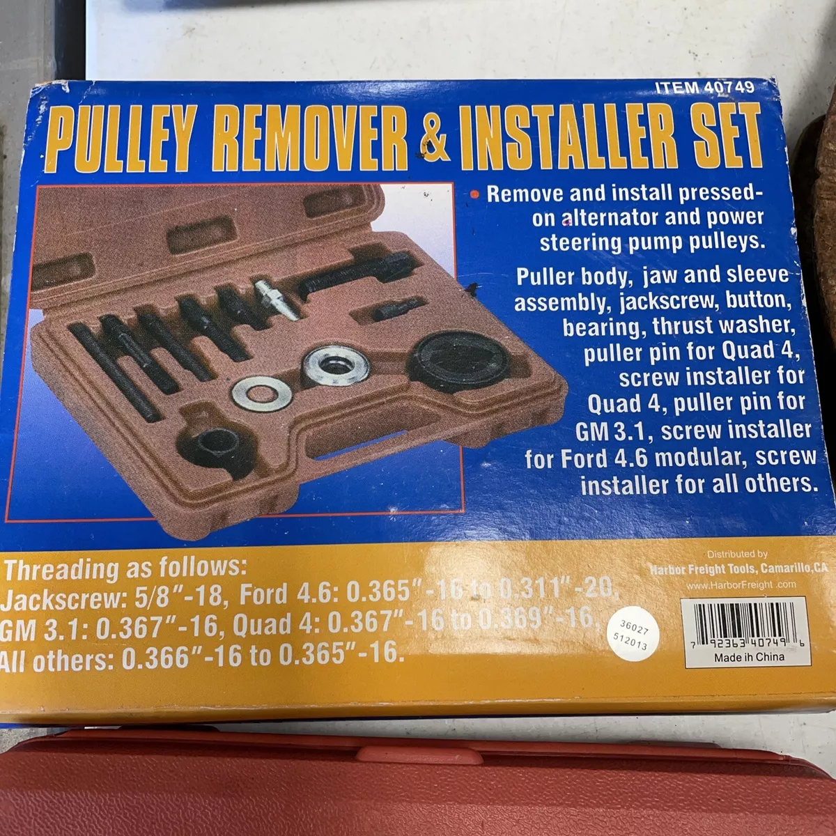 US General 40749 PULLEY REMOVER AND INSTALLER SET Vintage Complete