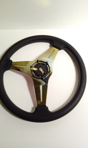 14" 350mm Universal ABS Steering Wheel Fits 6-Hole Adapter w/Horn Button - Picture 4 of 5