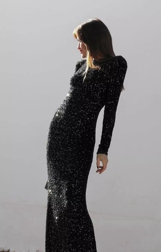 Zara Trinny Sequin Dress Black Silver Shoulder Pads Limited Edition Size S - Picture 5 of 5