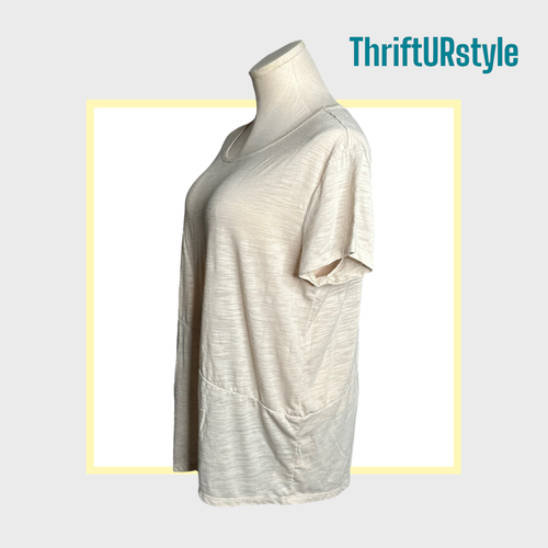 UMGEE cream side-tie tunic top, size Small - Picture 7 of 8