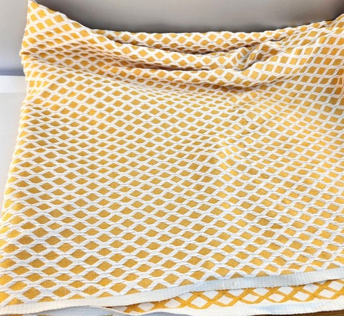 Gold & Cream Stretchy Upholstery Fabric With Diamond Pattern 40 In Wide X 1.5 Ya - Picture 5 of 5