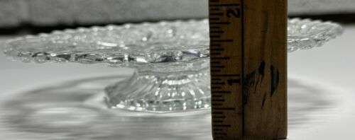 VTG Antique Glass Pedestal Small Round Tray Plate Platter Serving Dish Retro - Picture 3 of 8