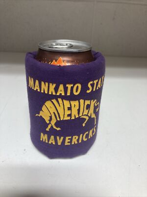#ad VTG 70s 80s Era Mankato State Purple amp; Yellow Wrap Around Soft Can Koozie Coozie $14.00