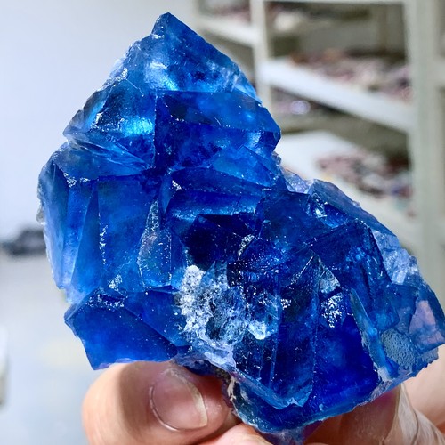 120G Natural transparent Blue Cube Flourite cluster chakra spiritual Sample - 第 23/24 張圖片