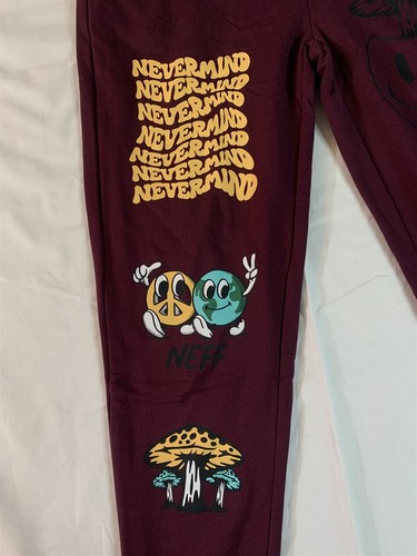 Neff Burgundy Sweatpants ~ Never Worn~ S M L XL ~ - Picture 2 of 6
