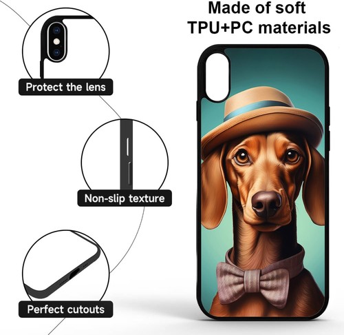 For Google Motorola Moto Apple iPhone Hard Black Case Dachshund fantasy - Picture 13 of 25