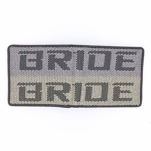 JDM Bride Custom Stitched Cream Racing Fabric Bifold Wallet Leather Gradate Men JDM Bride Custom Stitched Cream Racing Fabric Bifold Wallet Leather Gradate Men