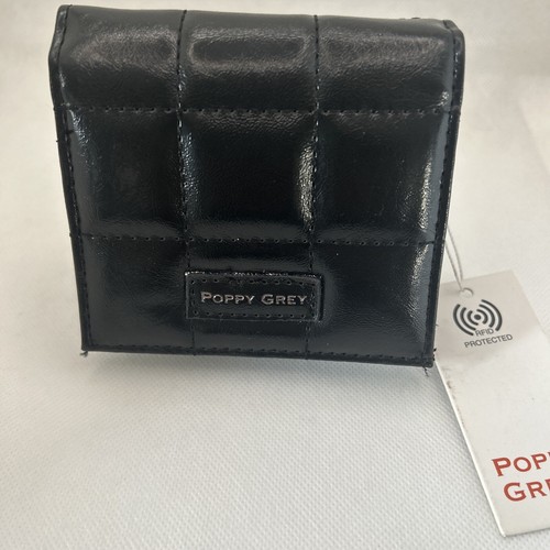 POPPY GREY Women’s Preston Quilted Faux Leather RFID Wallet Hunter Black NWT $48 - Picture 8 of 10