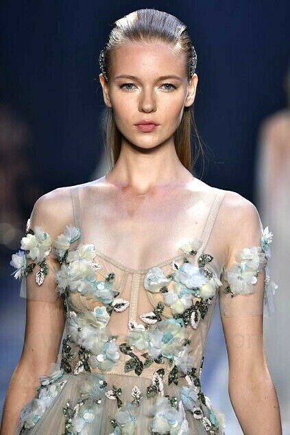 MARCHESA Couture Embroidered Applique Cocktail Party Midi 2016 Runway Dress US 6 image 3
