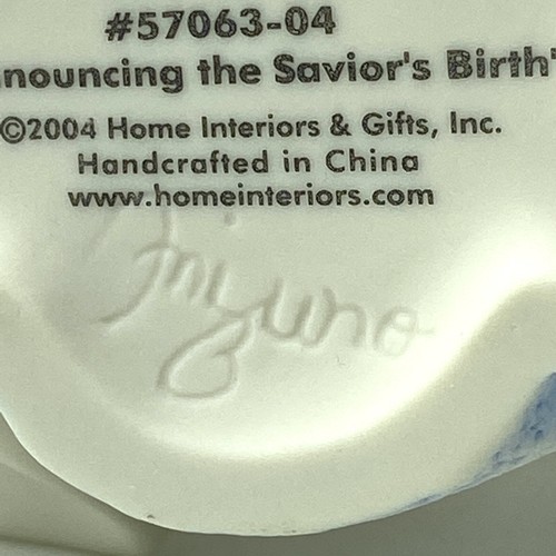 Home Interiors Porcelain Figurine Announcing The Saviors Birth Angel Artist Sign - Picture 8 of 8