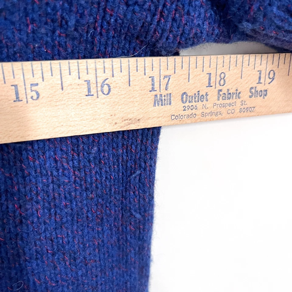 Vestido Suéter LL Bean Signature Para Mujer Talla Mediana Capucha Cuello Grueso Lana Azul Foto 4 de 4