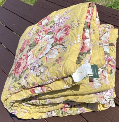1 edredón floral amarillo Ralph Lauren Brooke algodón 2 disponibles en muy buen estado - Imagen 3 de 24