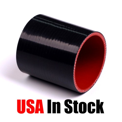 63mm 2.5" 2 1/2" STRAIGHT COUPLER SILICONE HOSE TURBO INTAKE PIPE BLACK - Picture 1 of 3