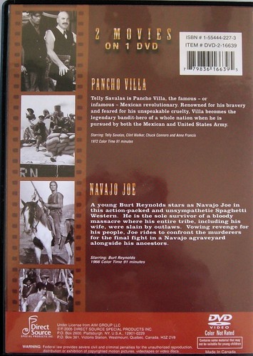 The Wild West Box, Vol. 1: Pancho Villa/Navajo Joe (DVD, 2005, LN) - Picture 5 of 5