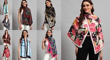 10 Pc Wholesale Lot Satin Scarf Silk Feel Neckerchief Head Neck Wrap Long Stole