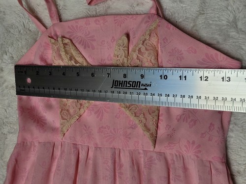 Vintage 2 PC Melanie Witt Youth Floral Pink Maxi Dress w/ Lace Blazer Set of 2 - Picture 4 of 11