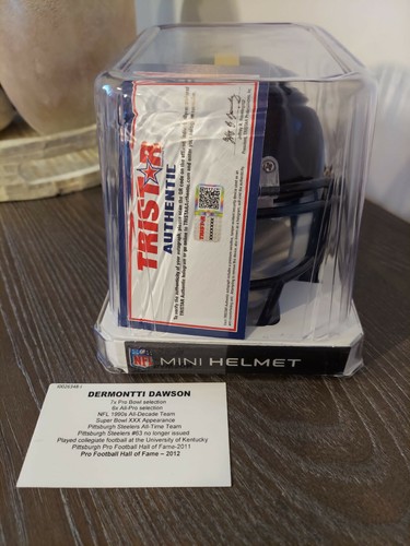 Dermontti Dawson Signed Speed Mini Helmet w/ Tristar COA Auto Steelers Inscribed - Picture 2 of 9