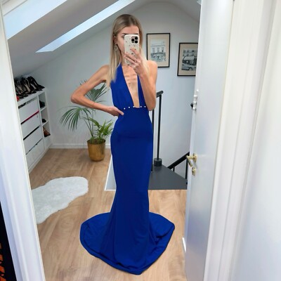 missguided bridesmaid dresses Navy Blue Midi Dress in Lace with Handmade Sardinian Flower – Limonada Pink main image 1