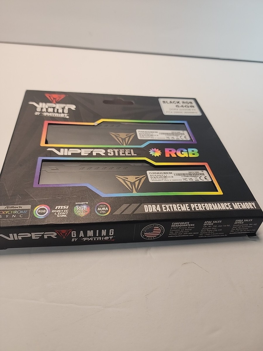 メモリー PVS464G360C8K DDR4 64GB (32GBx2) Amazon.co.jp: Patriot Viper Steel DDR4 3600MHz PC4-28800