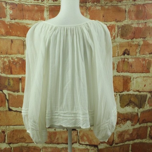 {Anthropologie} VANESSA VIRGINIA Naome Peasant Blouse Womens XS Ivory Cotton $98 - Picture 7 of 10