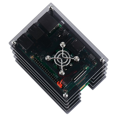 Acrylic Cluster Case 4-Layer with Cooling Fan for Raspberry Pi 4 Model B /3B+/2B - Picture 7 of 30
