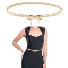 Metal Belts for Women, Elastic Skinny Waist Belt Adjustable Stretchy Fashion Top