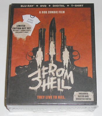 Rob Zombie Limited Edition Gift Set - 3 From Hell (Blu-ray + DVD + T-Shirt) NEW