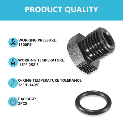 2Pcs Black off Cap ORB Plug Fitting 4AN 6AN 8AN 10AN 12AN Adapter Male - Picture 2 of 11