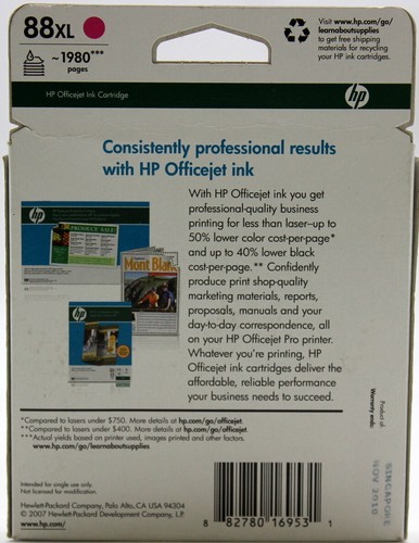 Tinta magenta para impresora HP Office Jet 88XL caducada noviembre 2010 cartucho sellado - Imagen 4 de 7