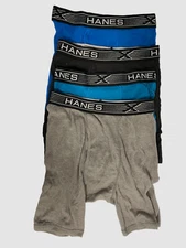 $40 Hanes Underwear Men Blue Gray X-Temp 4-Pack Microfiber Boxer Briefs Size S