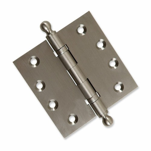 Cerniera per porta 4,5 x 4,5 ottone massiccio nichel satinato grado architetto con punte - Foto 8 di 11