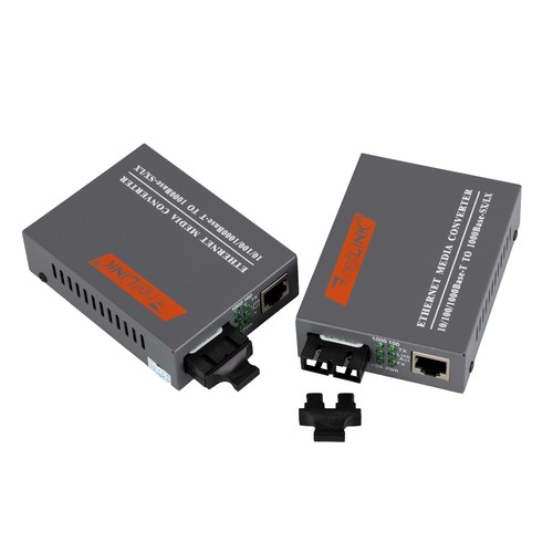Gigabit Network Extender Fiber Optic Converter SC Duplex Adapter CAT 6 LAN Cable - Picture 9 of 12