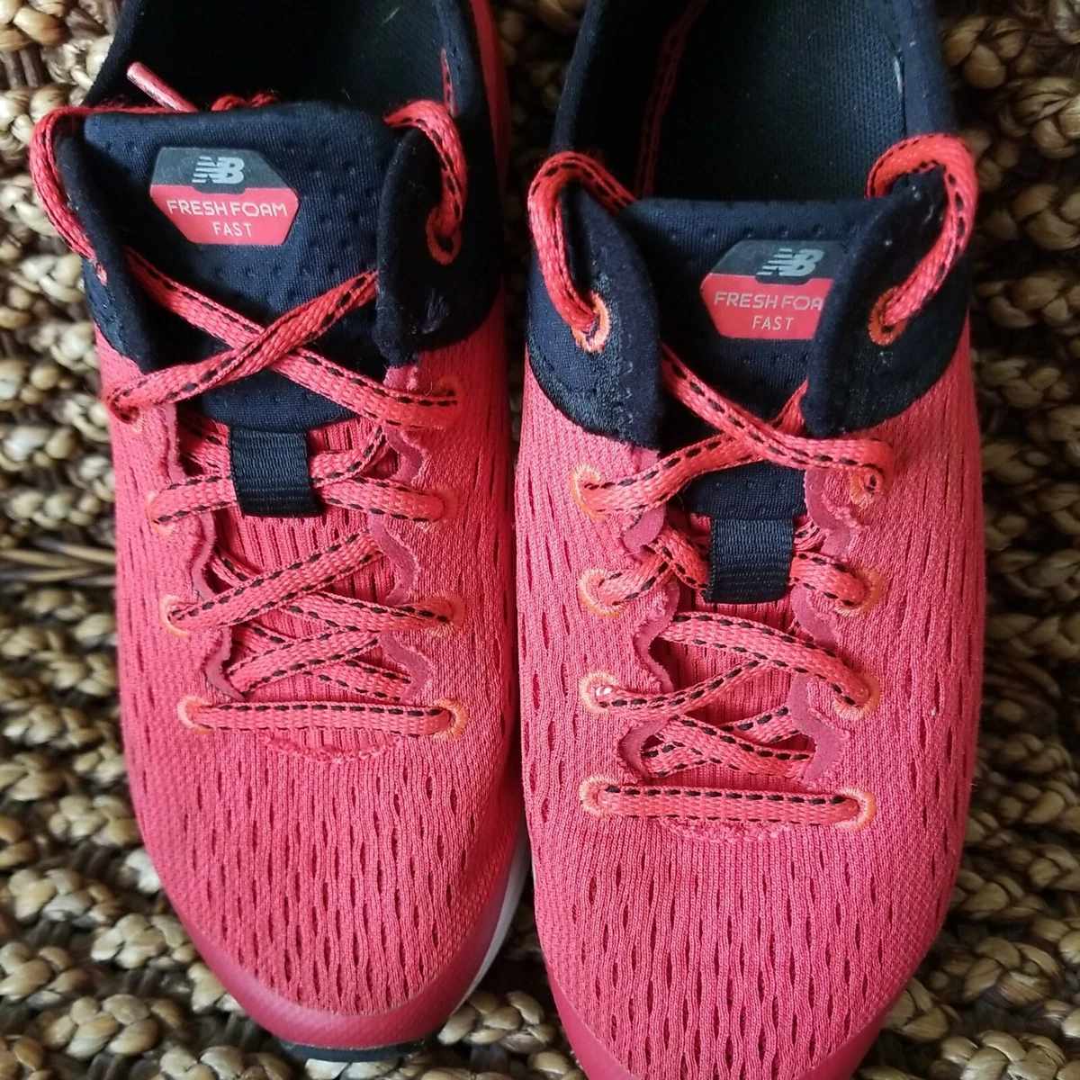 New Balance Fresh Foam Fast Athletic Shoe Red and black