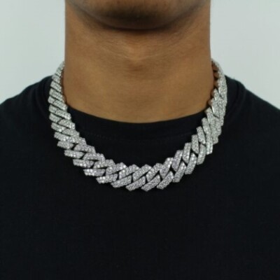 アクセサリー Iced Out Miami Cuban Chain Necklace Iced Out 24mm Miami Cuban Link Chain,mirco Pave Diamond Necklace