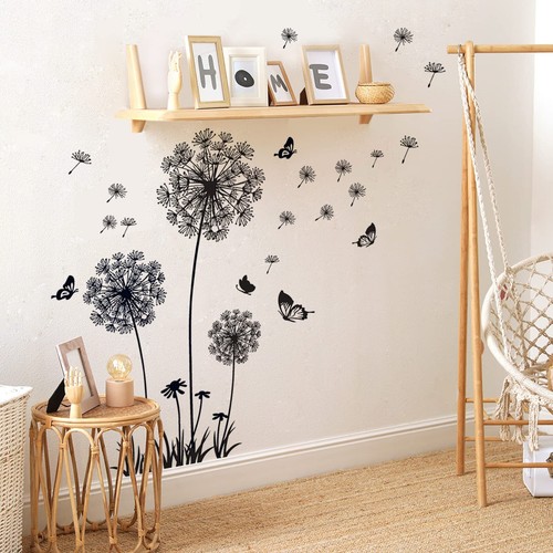 WandSticker4U®- XL Wandtattoo PUSTEBLUMEN Schwarz I Wandbild: 165x130 cm I  - Bild 4 von 8
