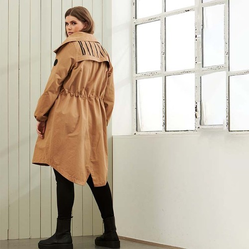 ZHENZI Jacke Übergangsjacke Gr 54 56 (XL) braun mit Druck - Bild 3 von 3
