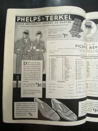 1932 USC TROJANS UTAH UTES COLLEGE FOOTBALL GAME PROGRAM - Picture 5 of 10