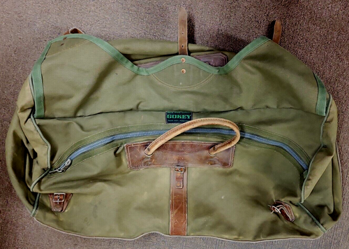 Vintage GOKEY Orvis Battenkill Canvas Leather Duffle Bag USA 26" - Picture 3 of 11